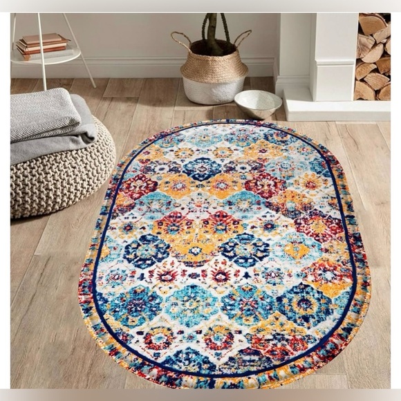 - - Morrocan Bohemian Persian  Multi wool Color Rug Soft ! 3x5 -EUC- Gorgeous! - Picture 5 of 5